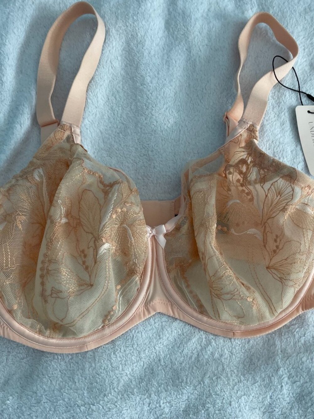 NWT Understance Anya Flexwire Full Coverage Unpadded Bra Peach 34 DDD / F G NEW